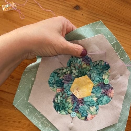 quilting around petal